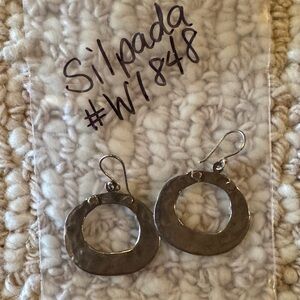 Silpada Textured Silver Circle Earrings